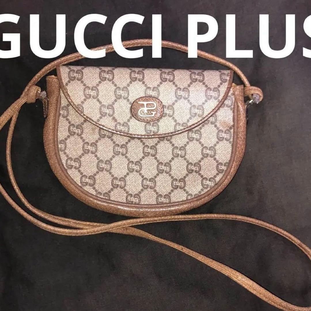GUCCI GG Plus Mini Crossbody Bag Beige Women Auth 5.70 x 7.67inch
