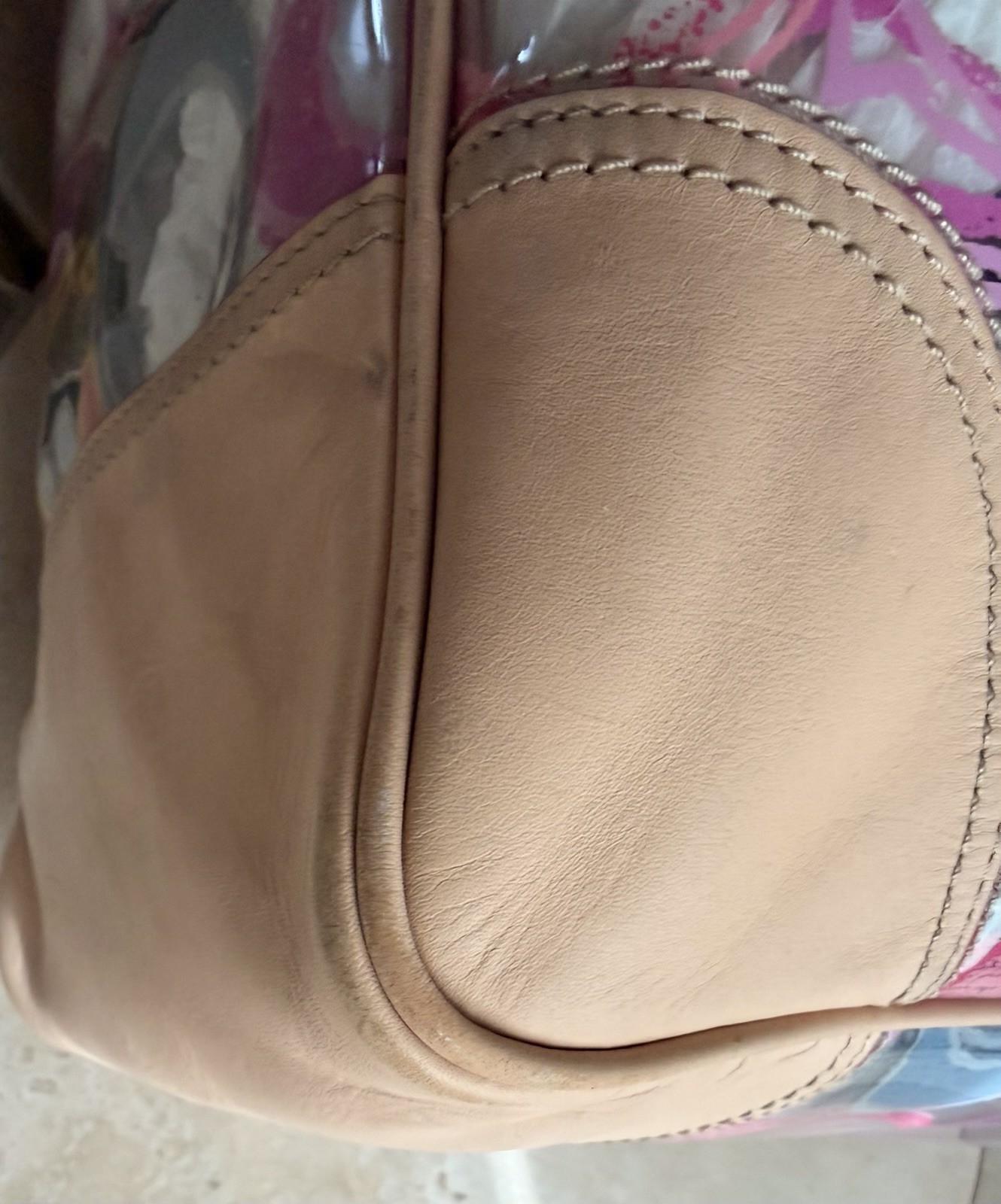 COACH MULTICOLOR SIGNATURE PVD CLEAR TRANSPARENT XLARGE TOTE 22513