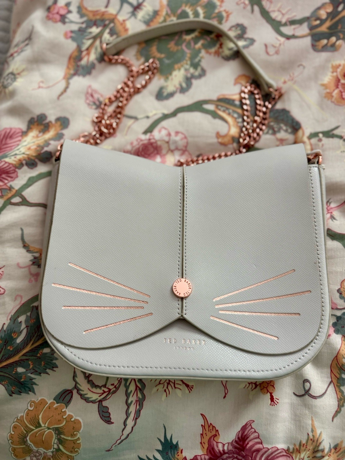 NWT Ted Baker London Feline Cat Leather Crossbody, White