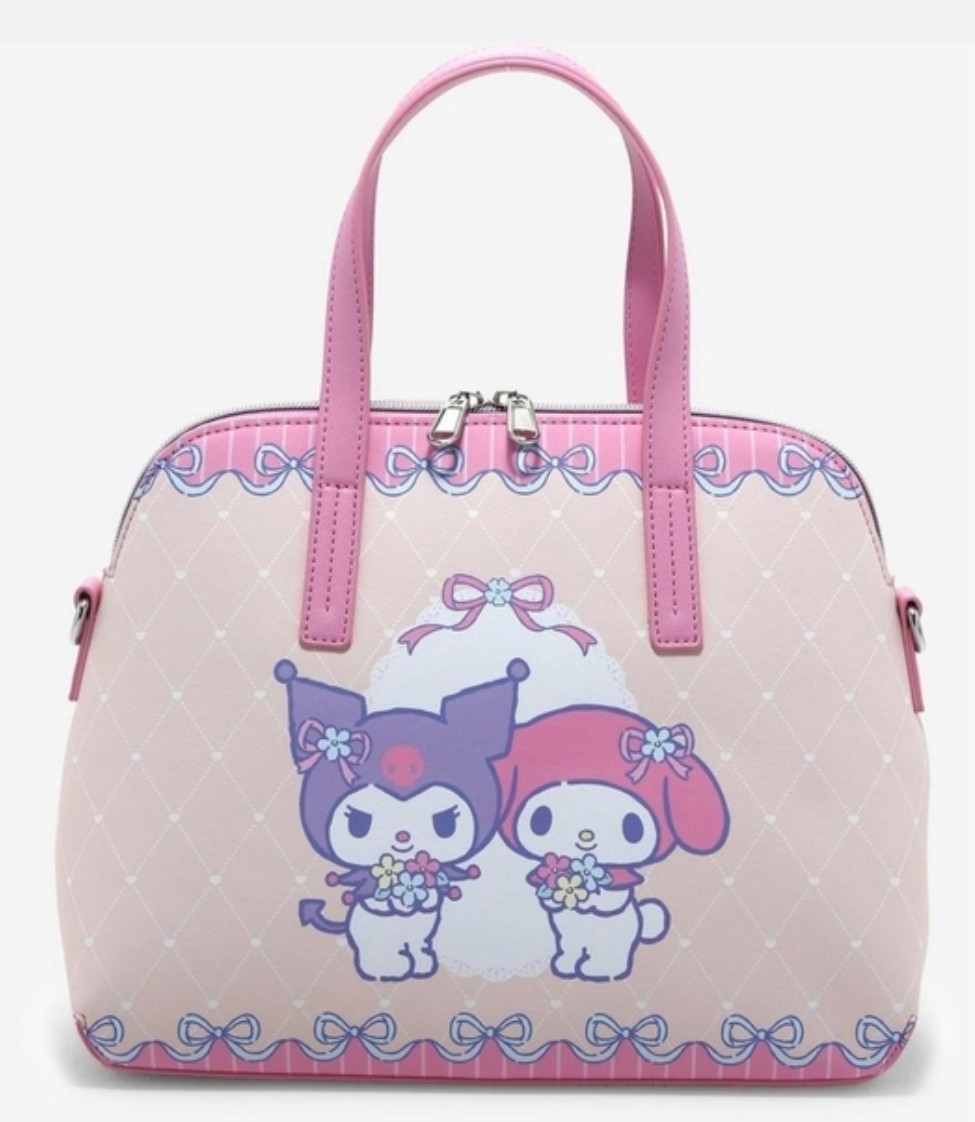 Loungefly Sanrio My Melody & Kuromi Pastel Bows Satchel Bag Purse Kawaii NWT