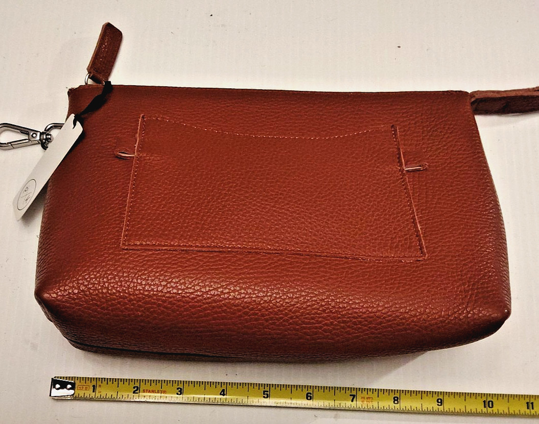 Paula Kirkwood Hand-made Brown Leather Clutch Bag small blemish