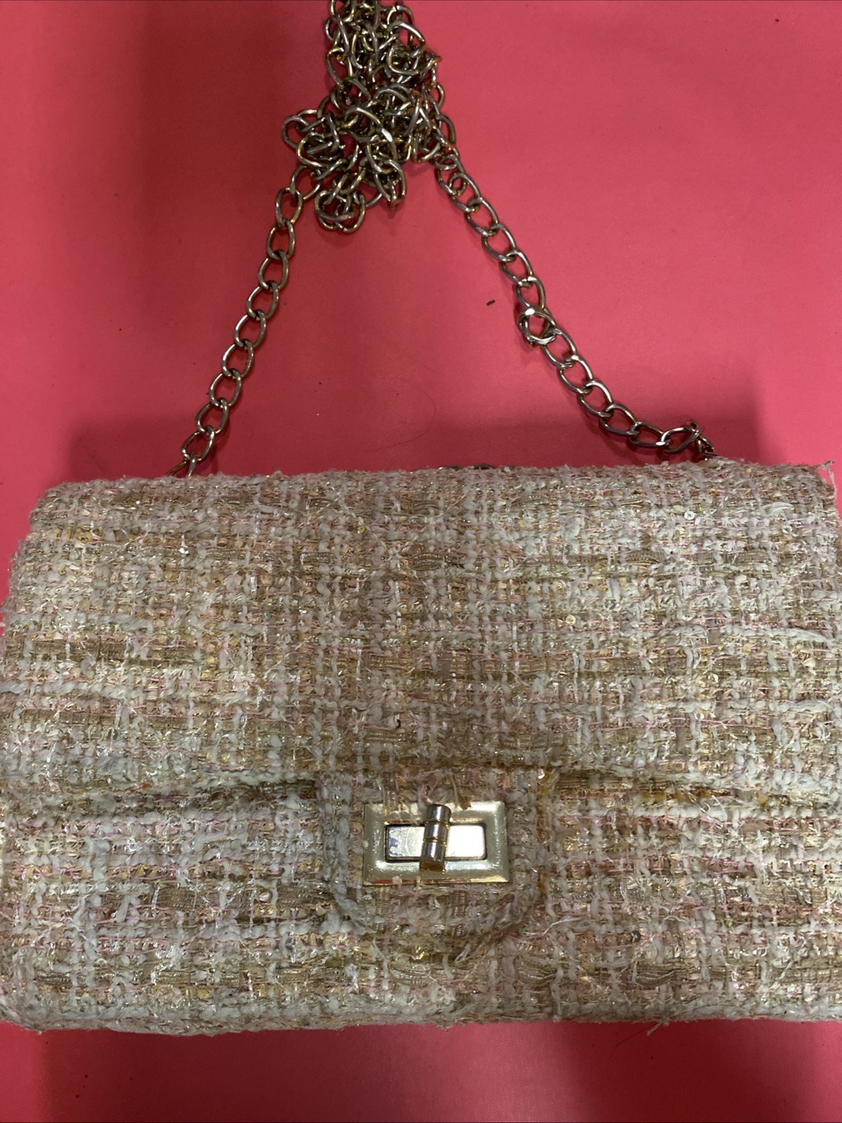 Fabric Gold Beige Satchel Small