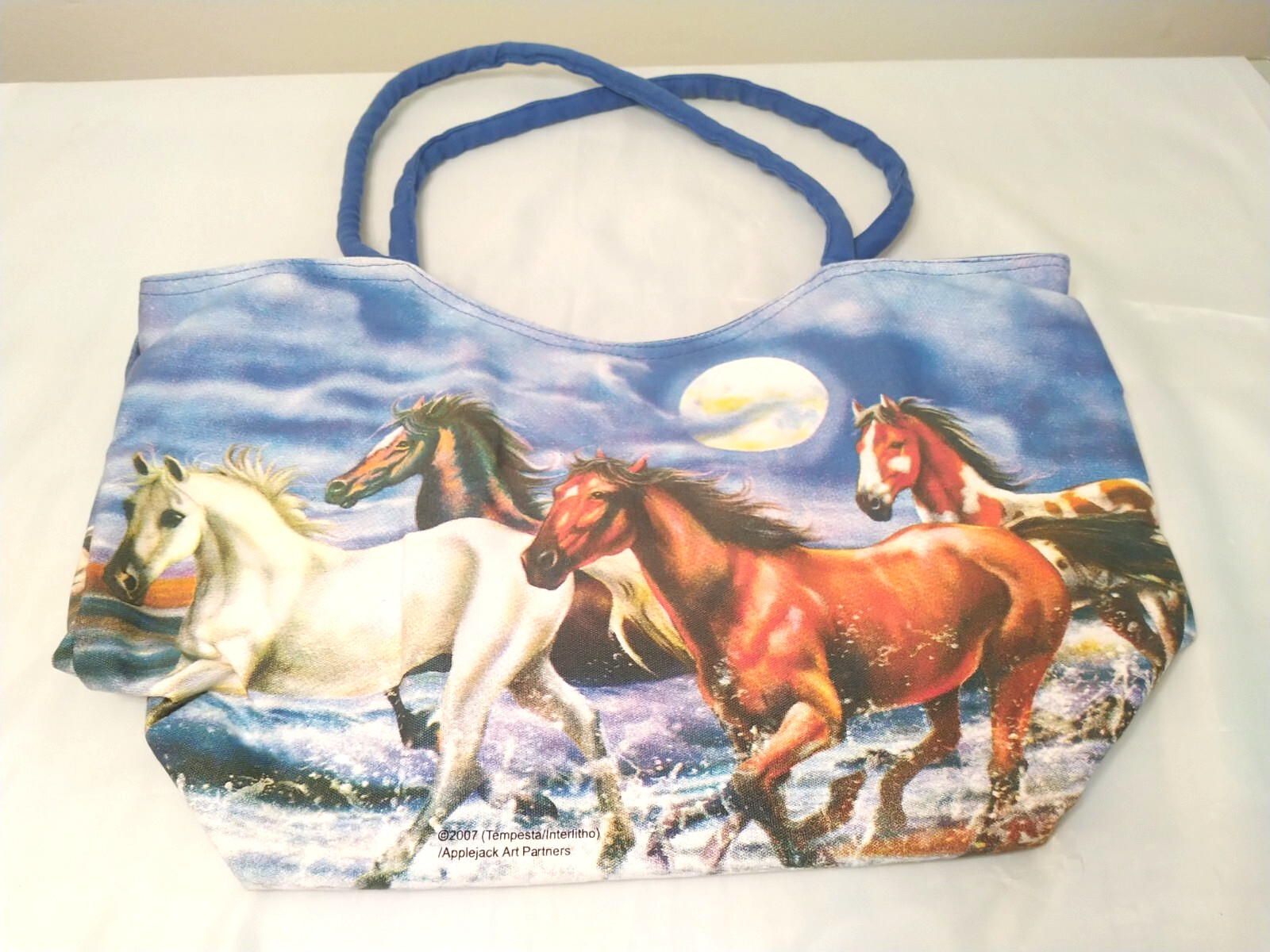 Southwestern Scenic Art Purse Horses 12×19 Zippered Bag NEW