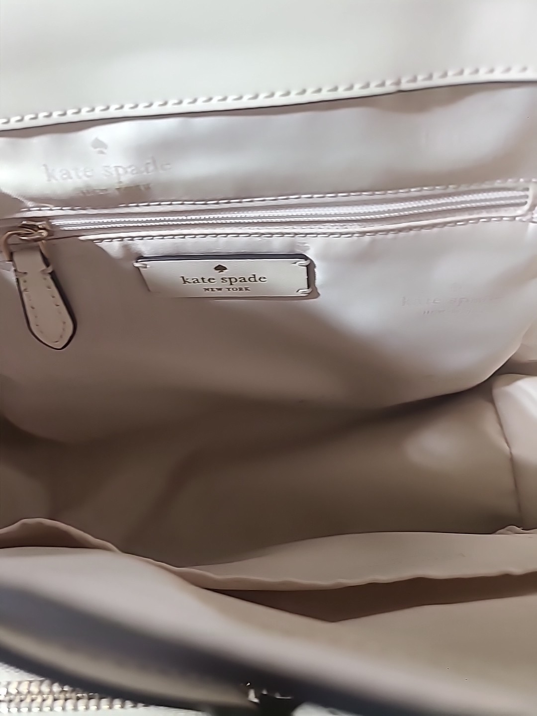 Kate Spade Kristi Medium Flap Backpack Cement Gray Pebble Leather Bag KA695