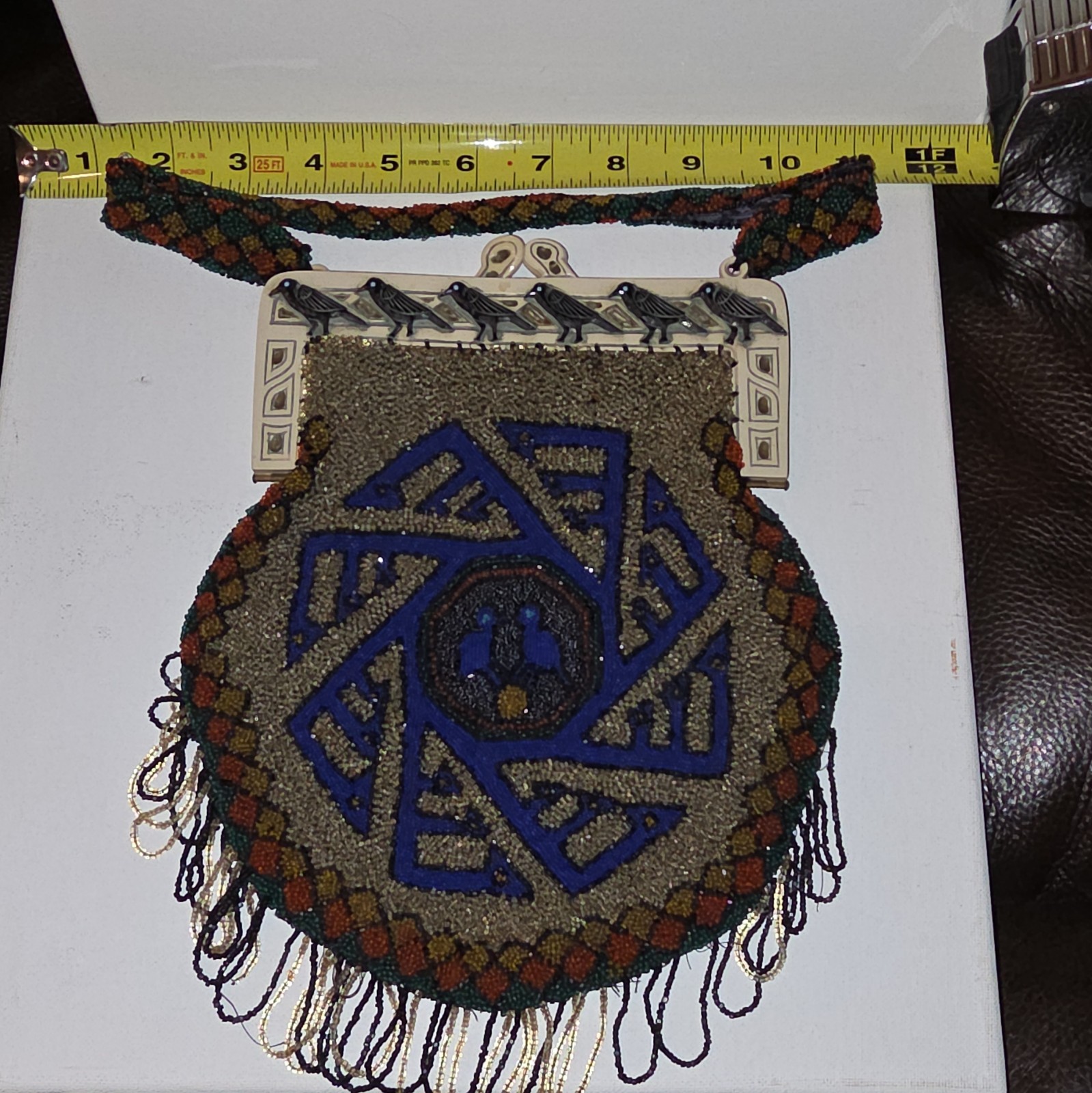 Circa 1920 Art Deco Egyptian Revival Celluloid Evening Bag Collector Quality
