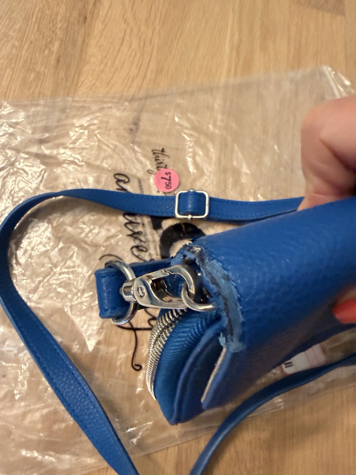 Thirty-One Jewell “Tons of Funds” Crossbody Wallet Purse Blue Pebble Small