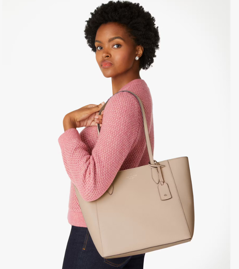 Kate Spade Woman’s Schuyler Dana Leather large Tote Bag Warmbeige Shoulder Bag
