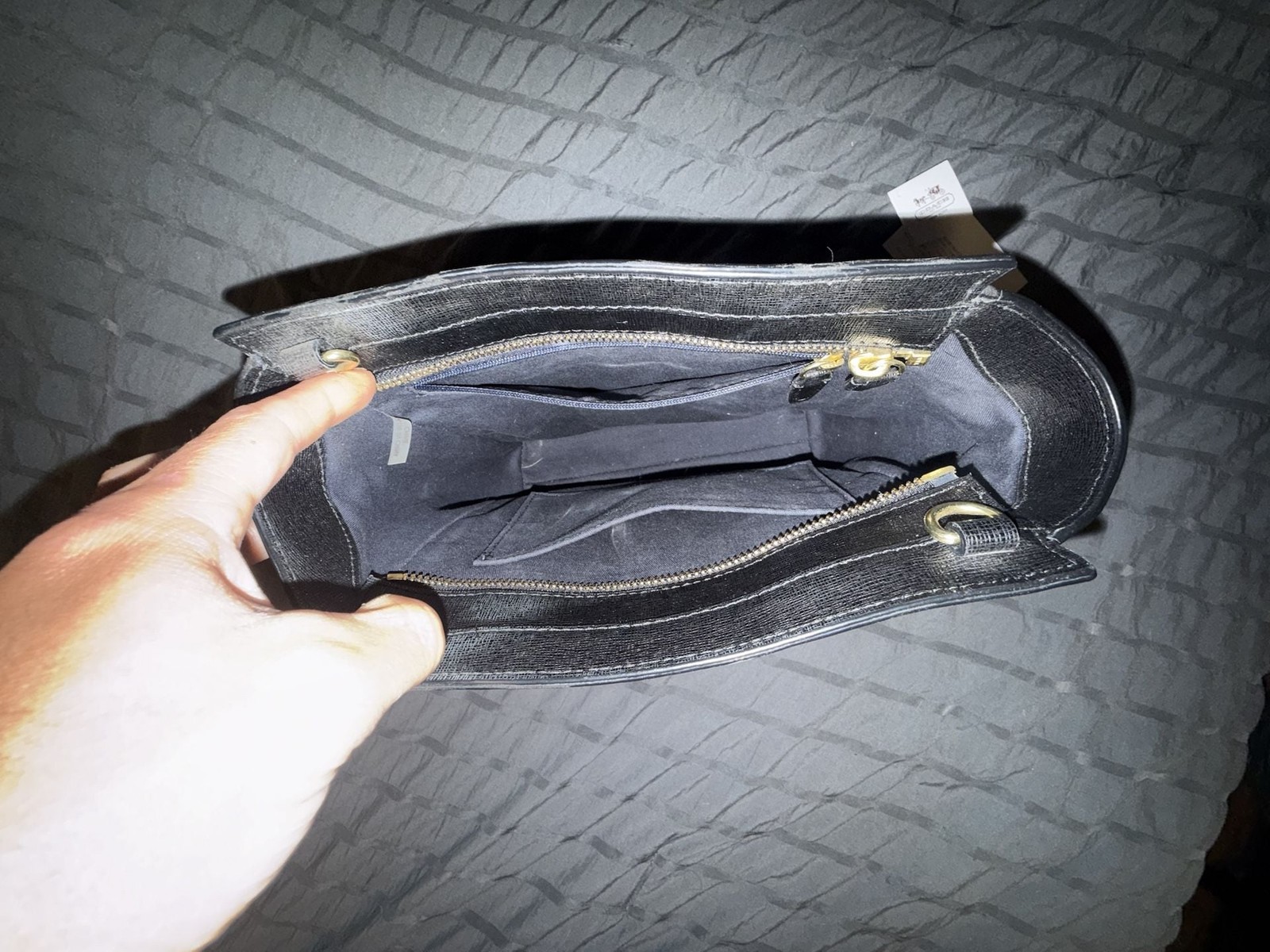 Coach Black Saffiano Leather City Tote Bag