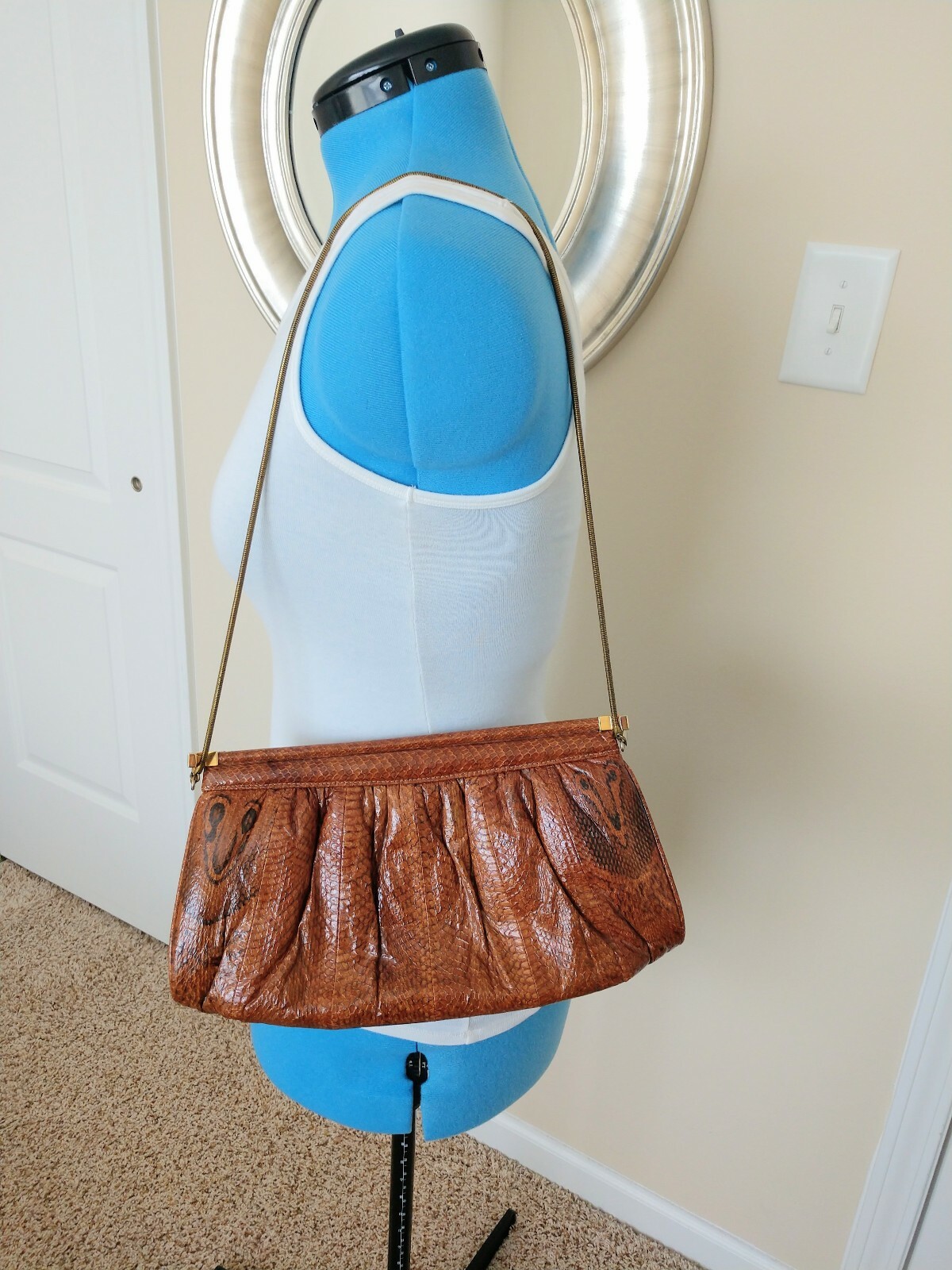 Cape Cobra Genuine Snake Leather Purse South African Luxury Bag Honey Brown