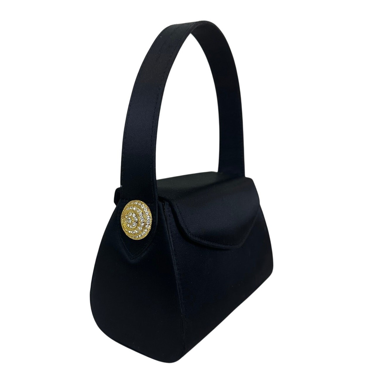 Women’s Black Satin Evening Handbag Formal Cocktail Purse Bridal Party Bag