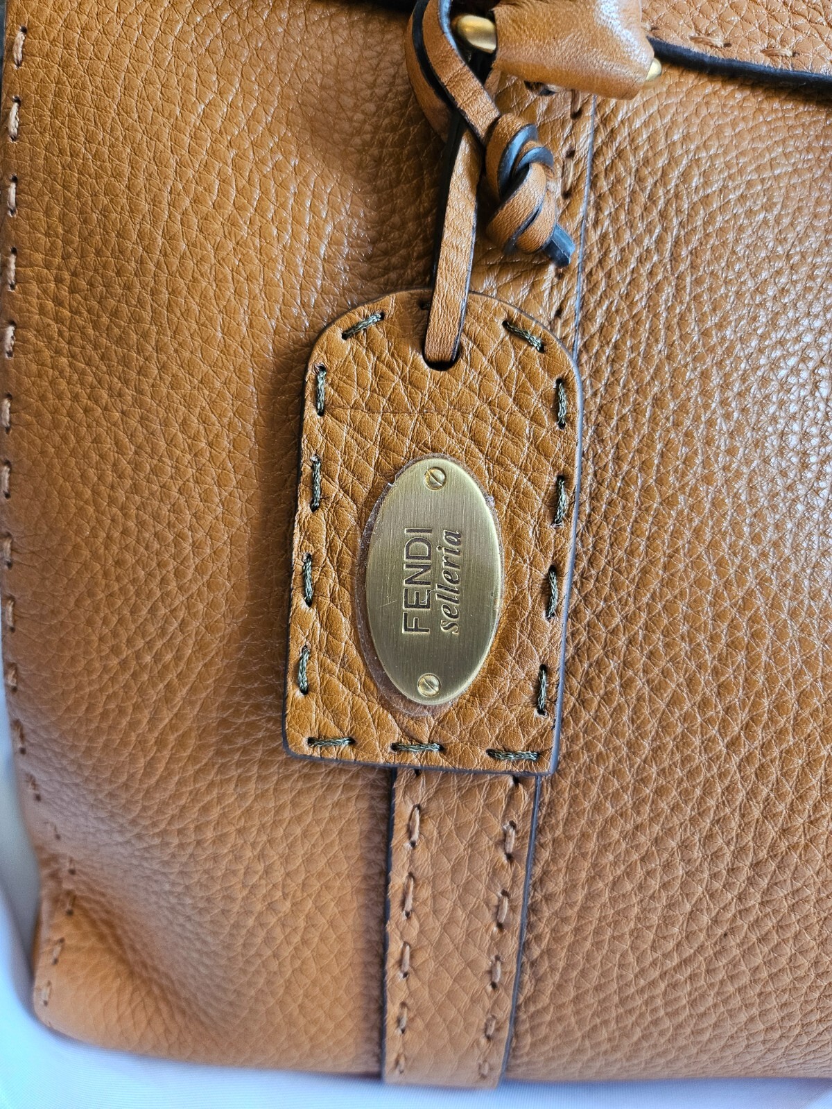 $3K FENDI Large Selleria Linda Bag, orange brown, NEW