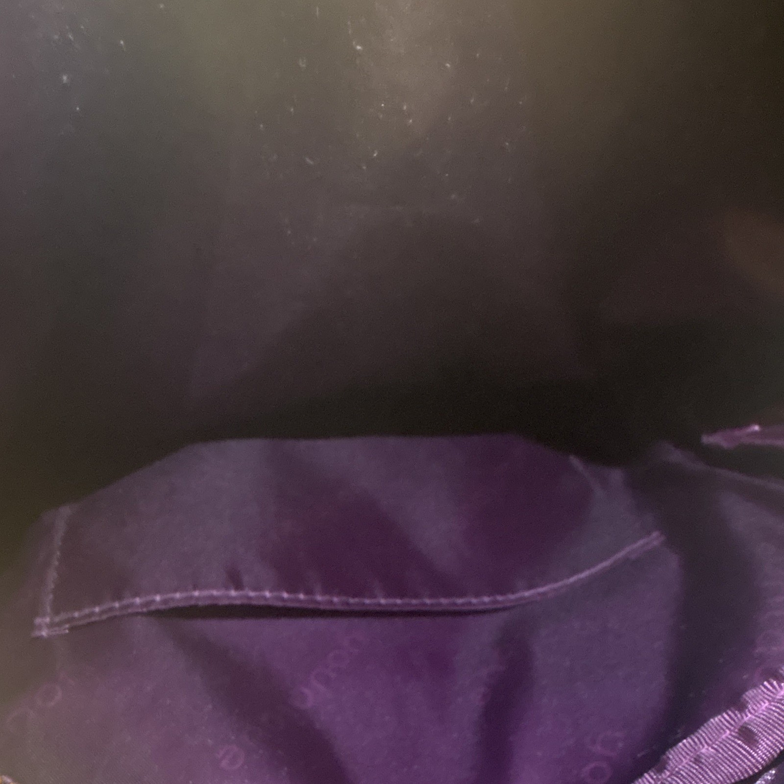Younique Black Pebbled Backpack with Gold Hardware & Zip, Pockets, Purple Lining