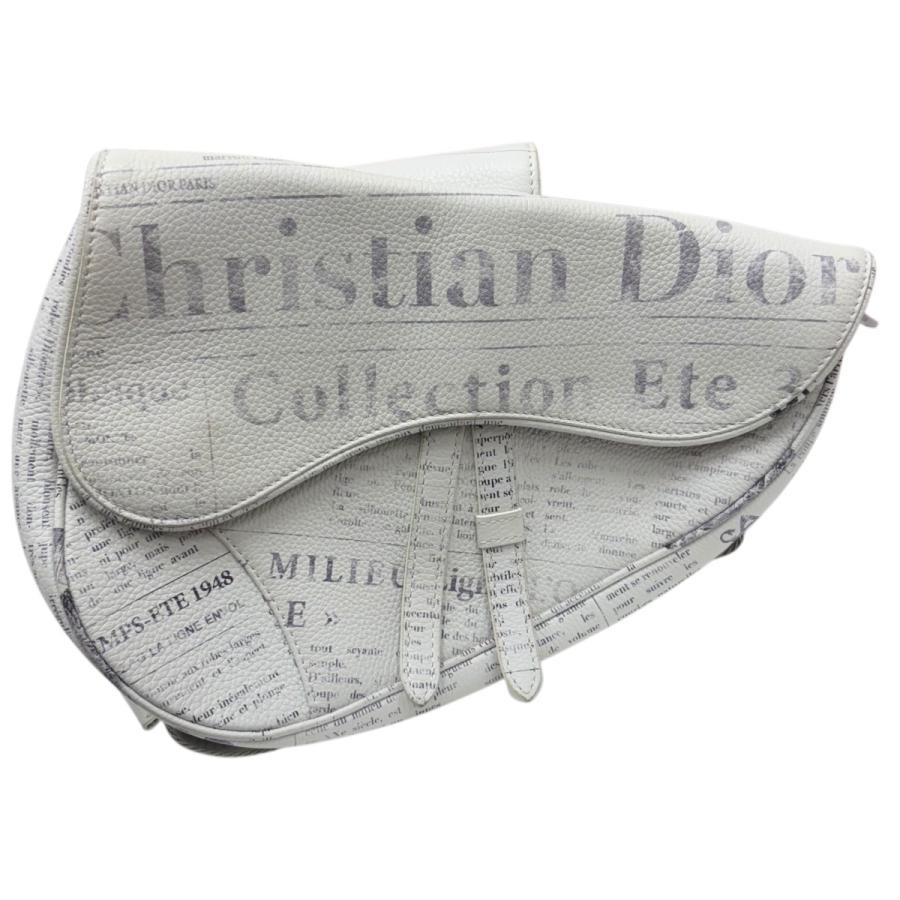 CHRISTIAN DIOR Bag: Saddle Bag 06-BO-1119 White W27H20D4cm w/o accessories;