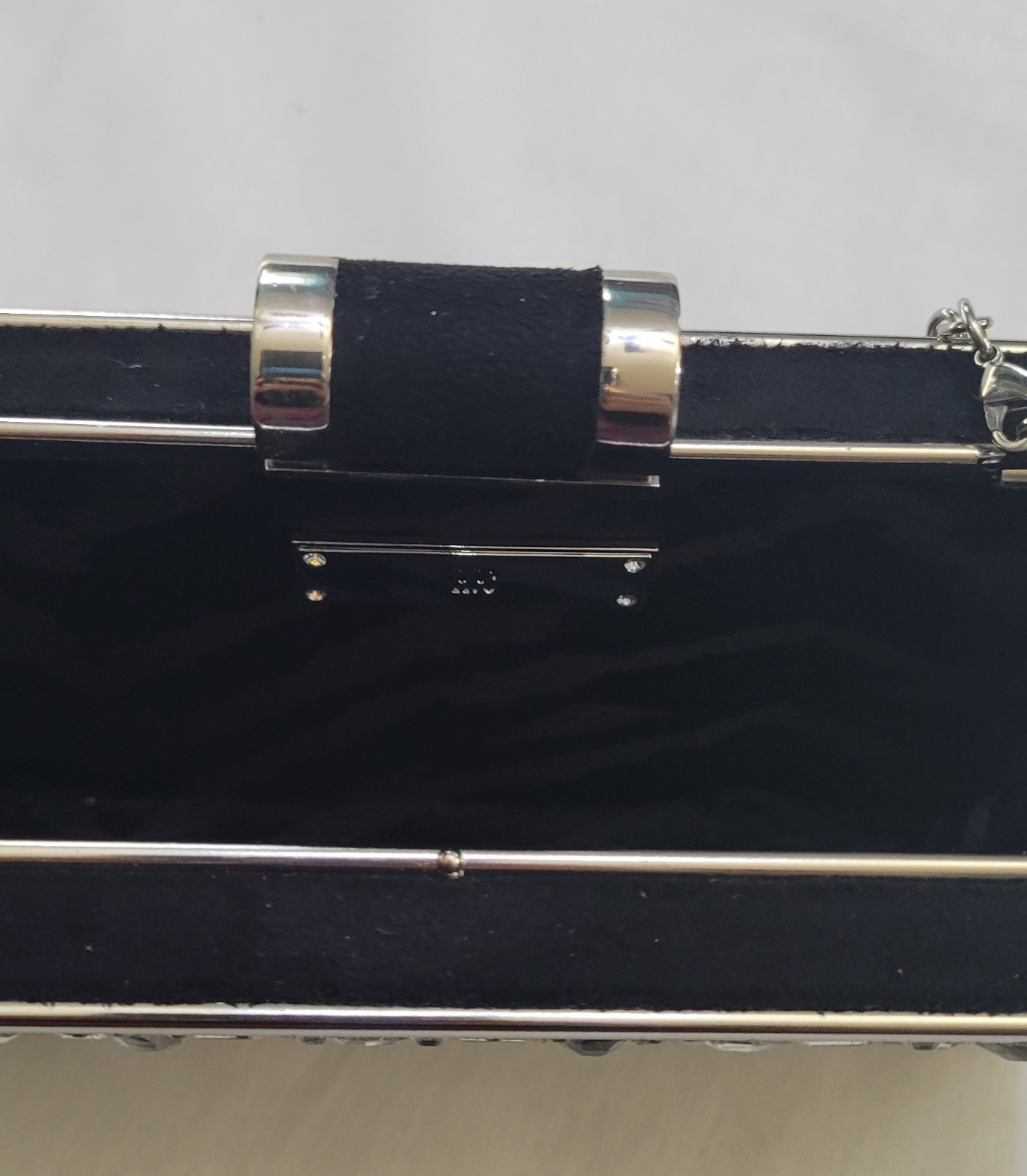 INC International Concepts Lorenn Black Crystal Clutch Size 7″X4.5″X1.75″