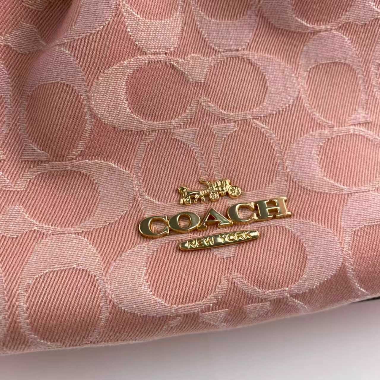 Coach CER68 Faye Shoulder Bag Light Pink Signature Denim Outlet 2WAY Japan
