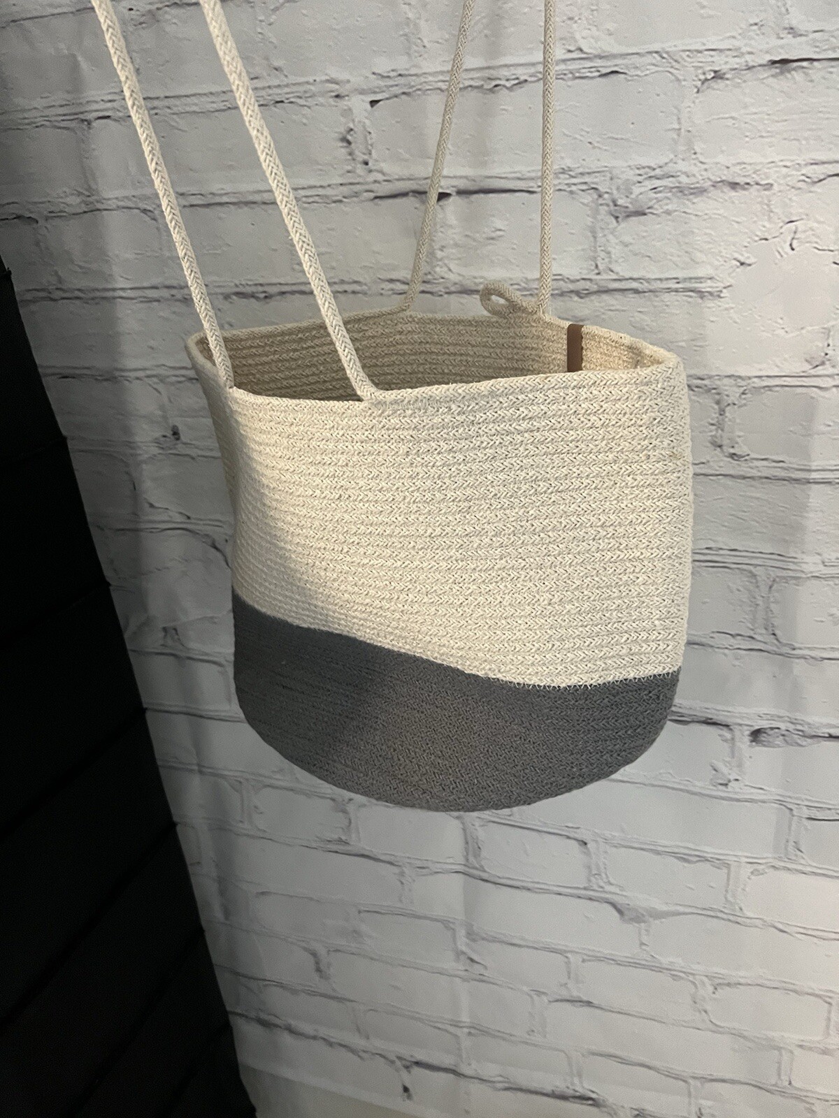 Summer and Rose Cream/Gray EUC Purse Bag Rope