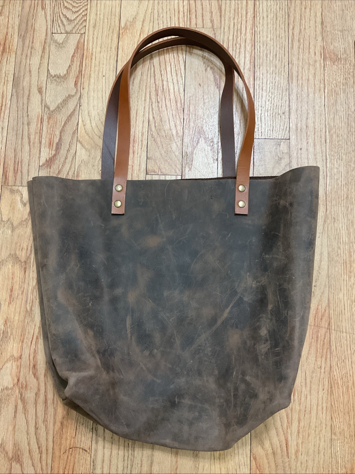 Unbranded Portland Leather Goods Style Tote Bag Purse Double-Strap Distressed