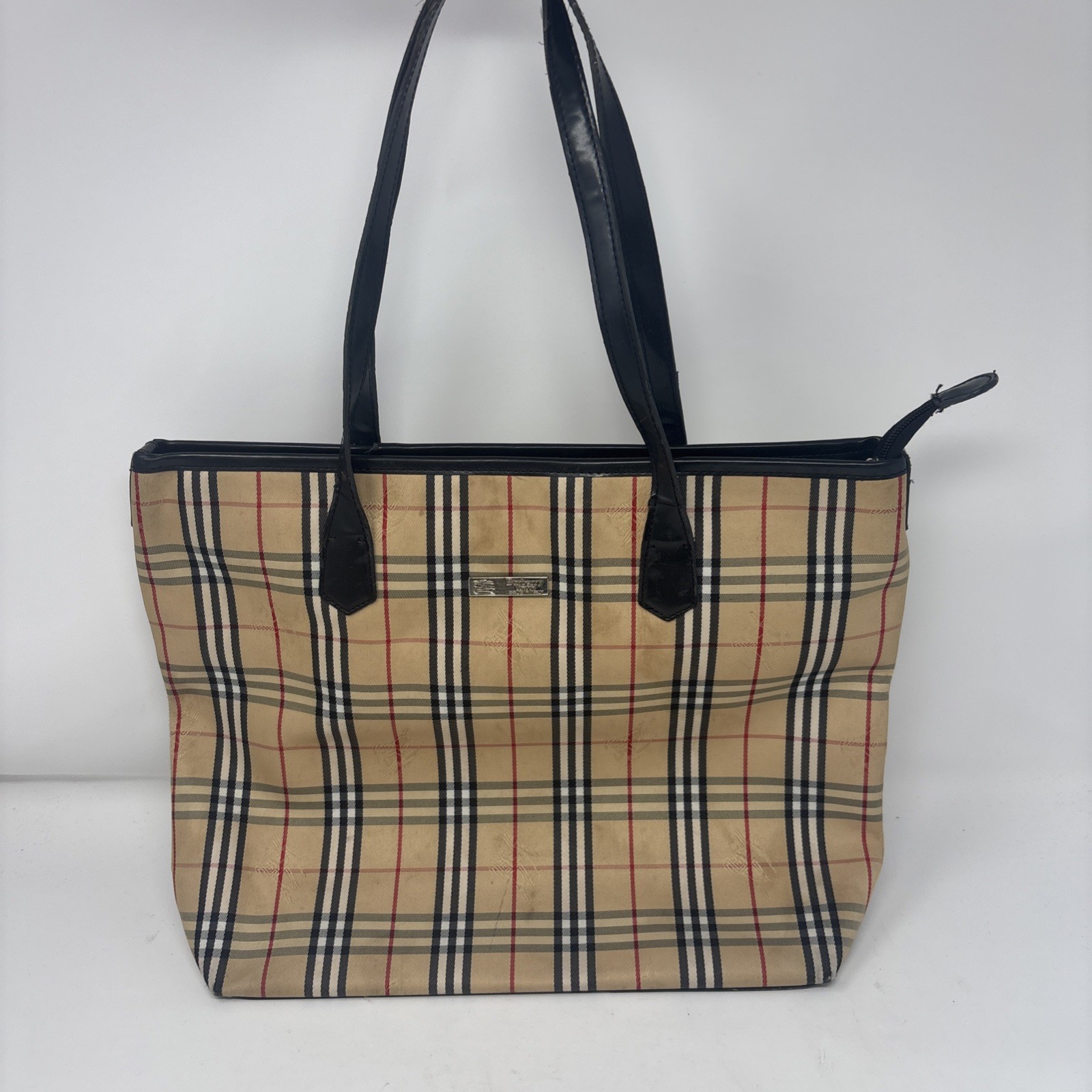 Burberry London Check Tote Bag – Classic Nova Check – Beige & Black Medium Size