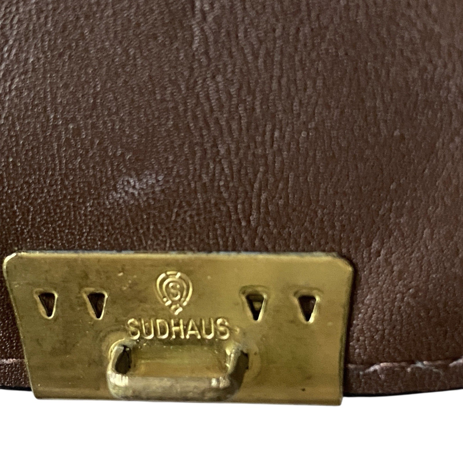 Vintage SUDHAUS Portfolio Clutch Wristlet Old Money Organizer Brown Leather