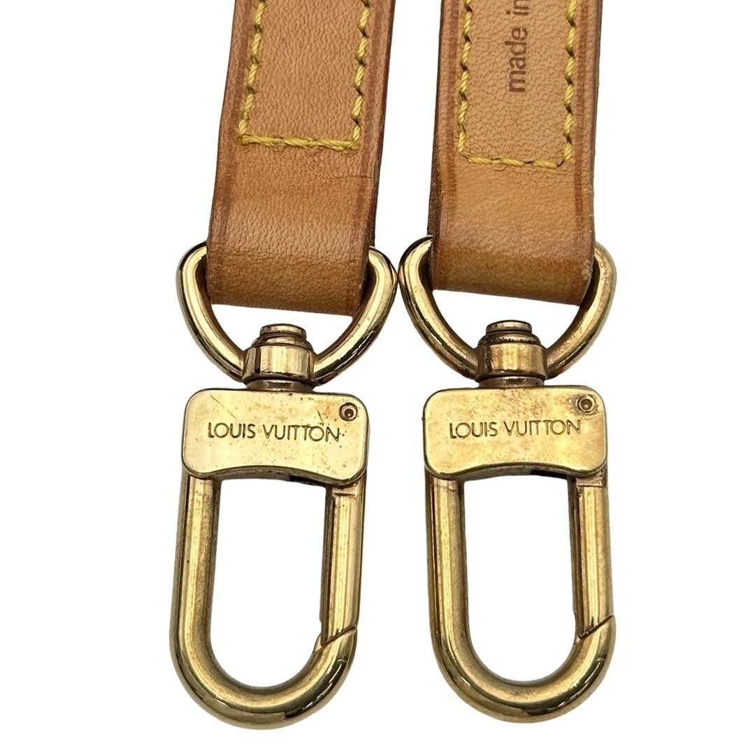 Louis Vuitton Brown Leather Strap for Women Gold Clasp Dust Bag 100cm Genuine