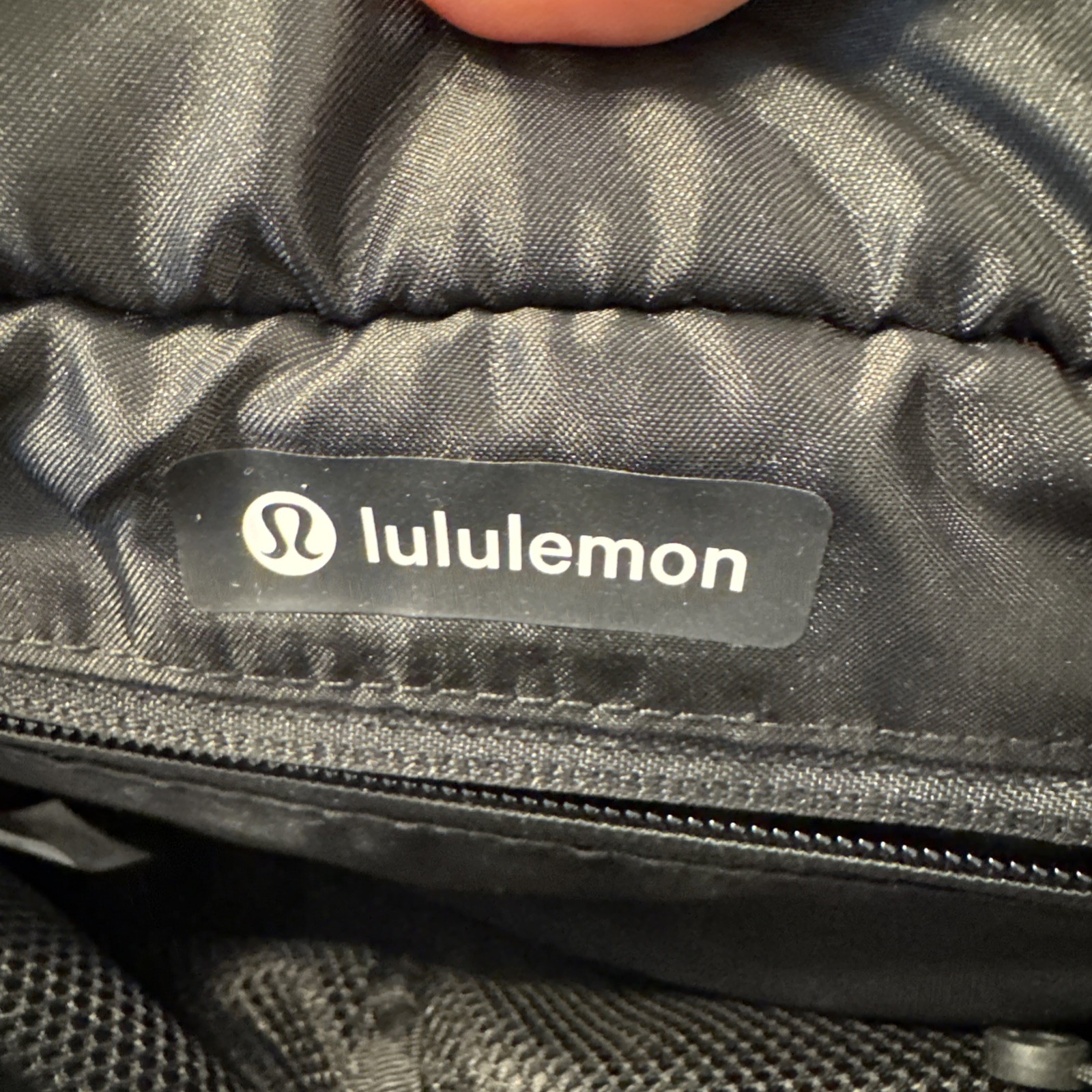 LULULEMON Black Plush Fleece Quilted Grid Tote w/ Crossbody Handbag