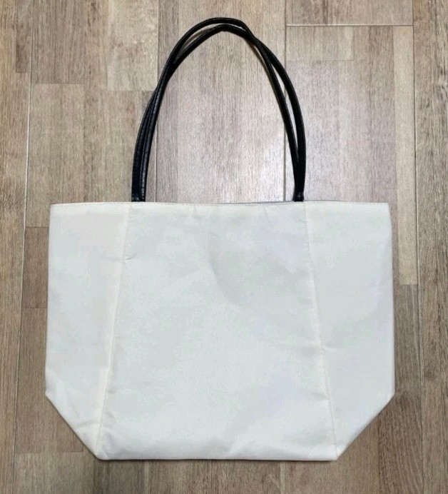 JILL STUART 2WAY Reversible Tote Bag Off White Gray Novelty Japan