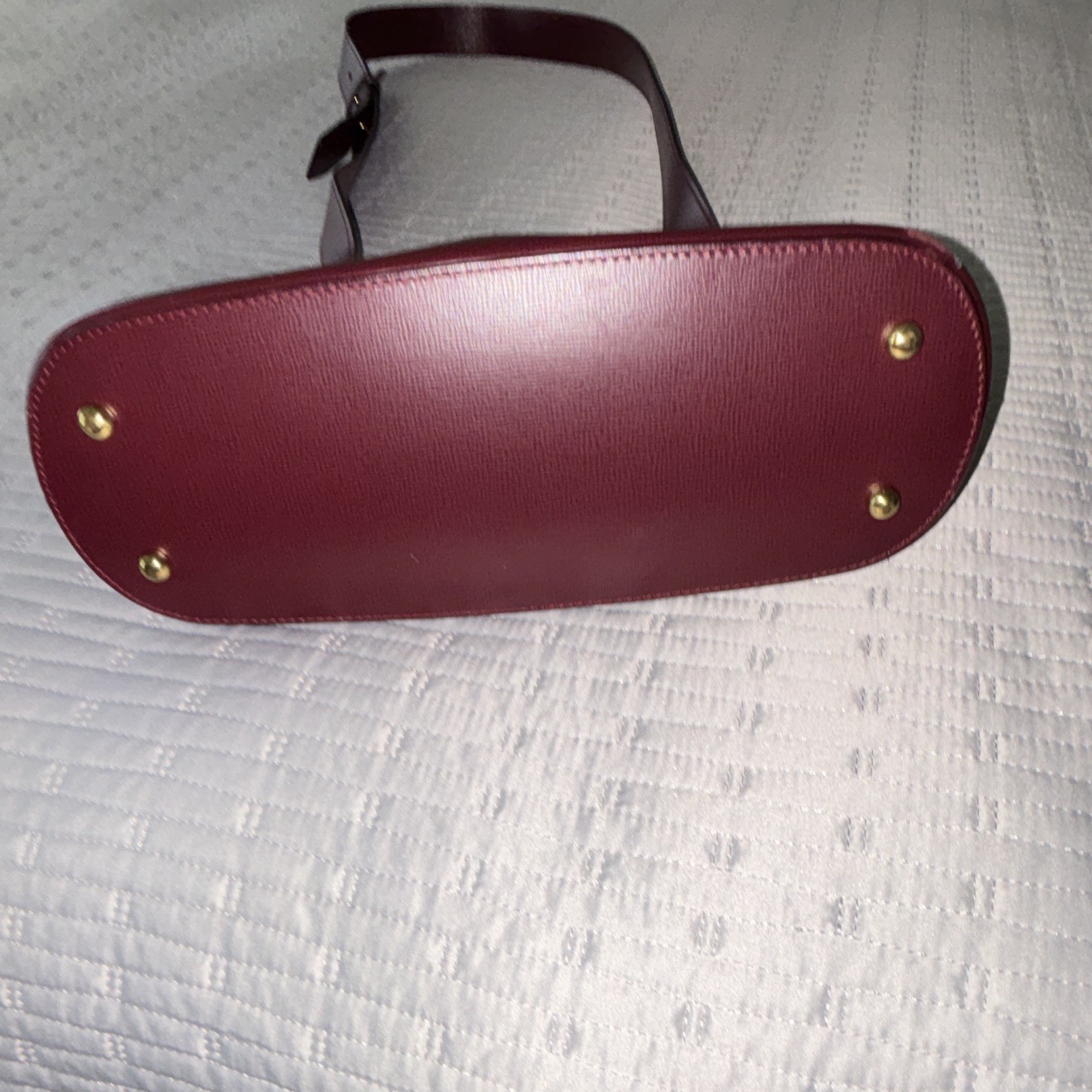 Cartier PARIS Burgundy Logo Crossbody Bag Zip Top Gold Hardware Adjustable Strap