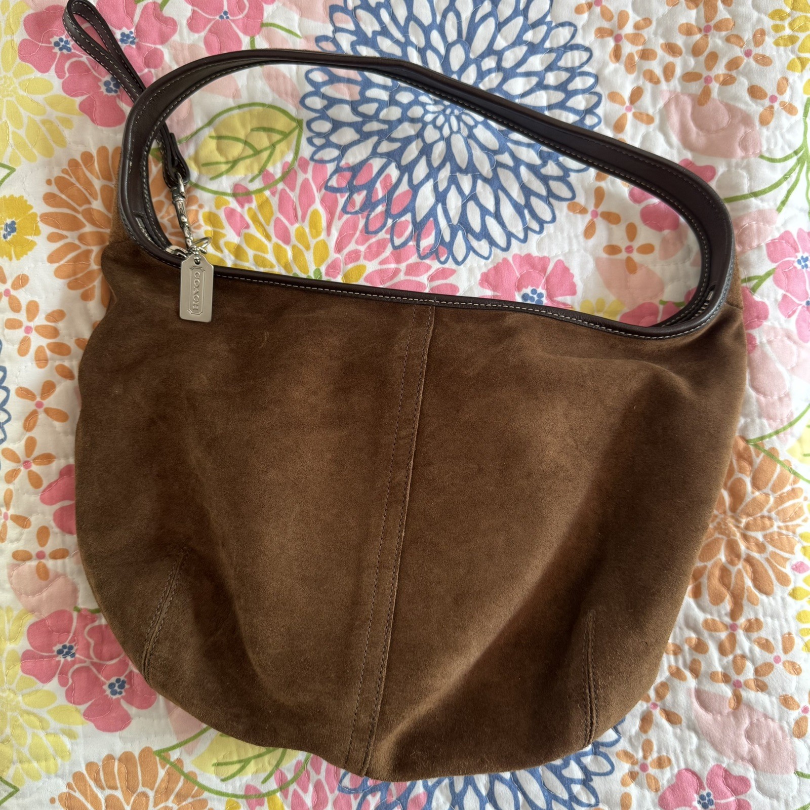 RARE COACH VINTAGE Y2K ERGO CHOCO BROWN FINEST SUEDE LEATHER HOBO TOTE BAG 9220