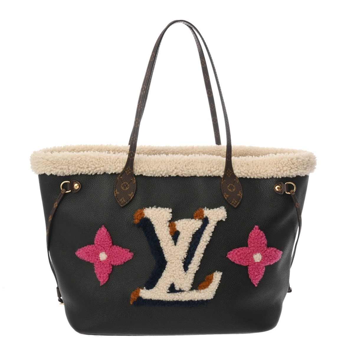 LOUIS VUITTON Neverfull MM M56960 Calf leather black Women Tote Bag