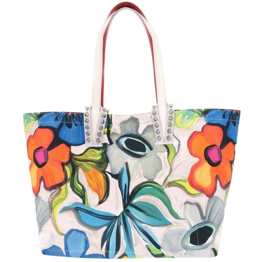 CHRISTIAN LOUBOUTIN Bag: Cabata Studs White/Multi W32-47×H27×D18.5cm w/dust bag;