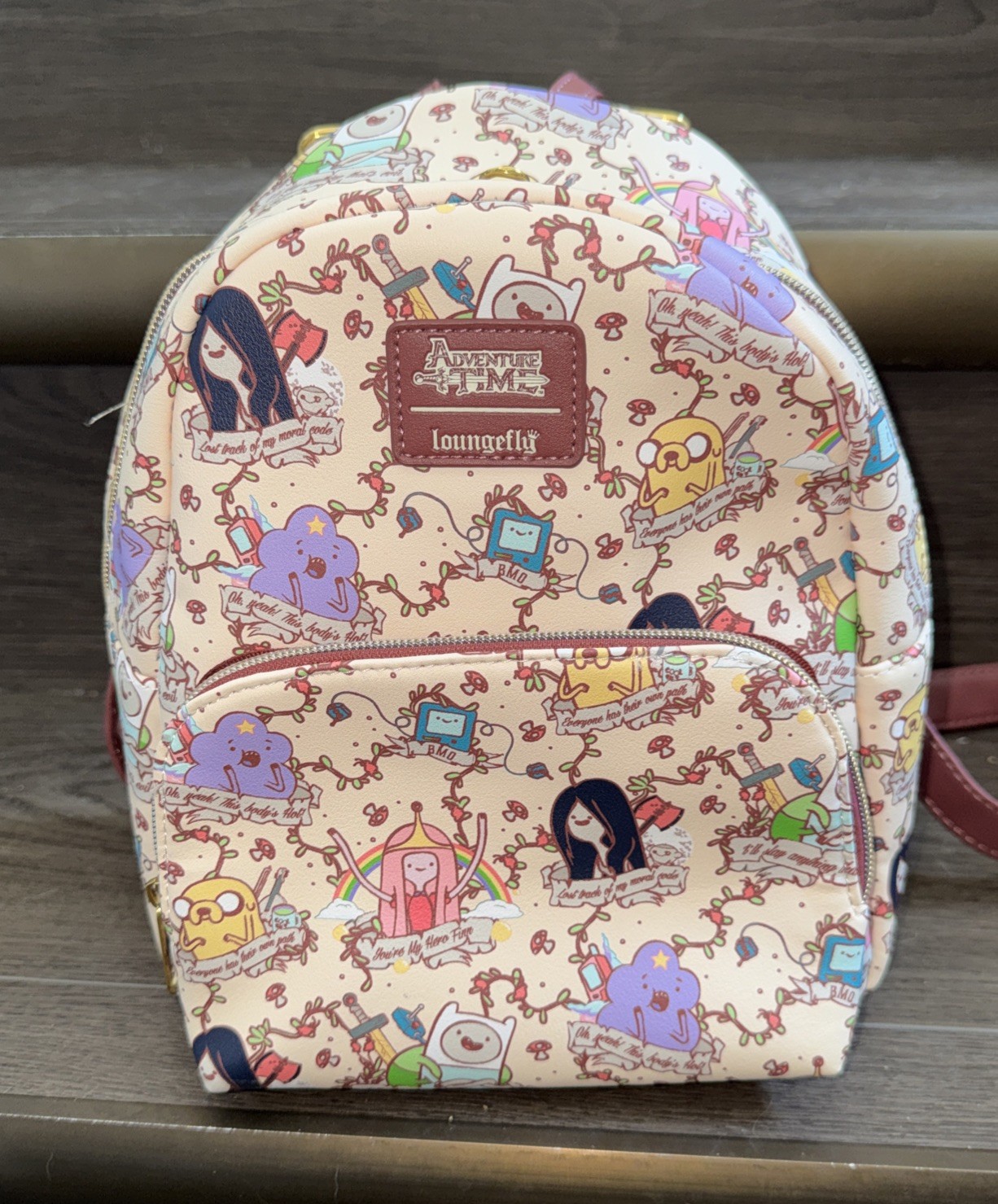 Loungefly Adventure Time All Over Character Print Mini Backpack NEW Without Tags