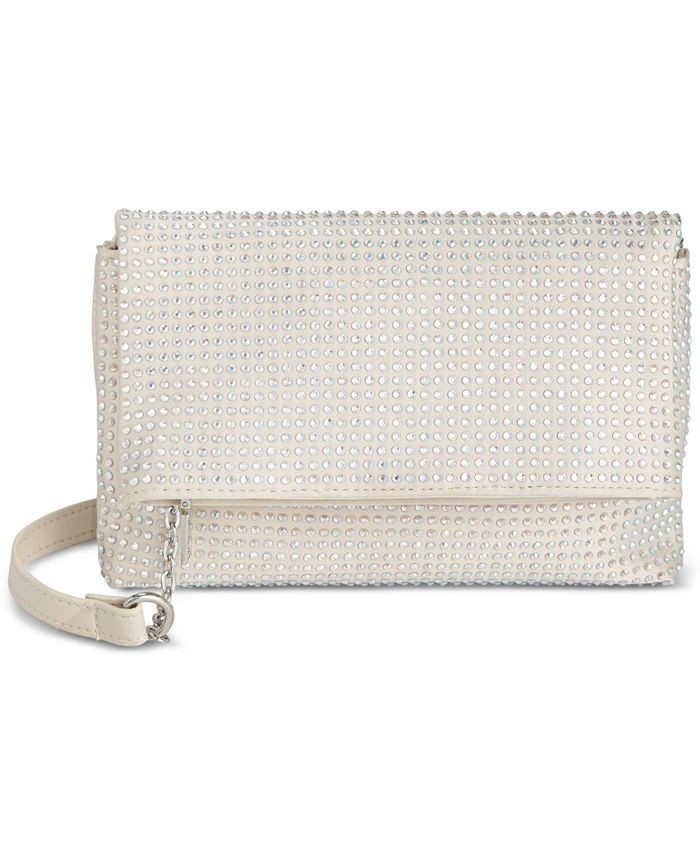 INC International Concepts Averry Tunnel Crossbody Bag Champagne/Iridescent