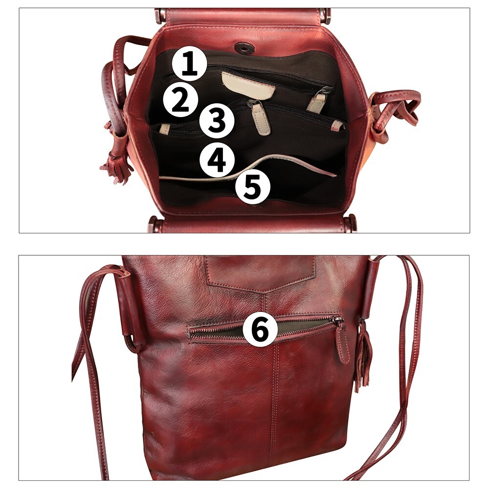 Genuine Leather Purses and Handbags for Women Hand Painted Tote Shoulder Bag