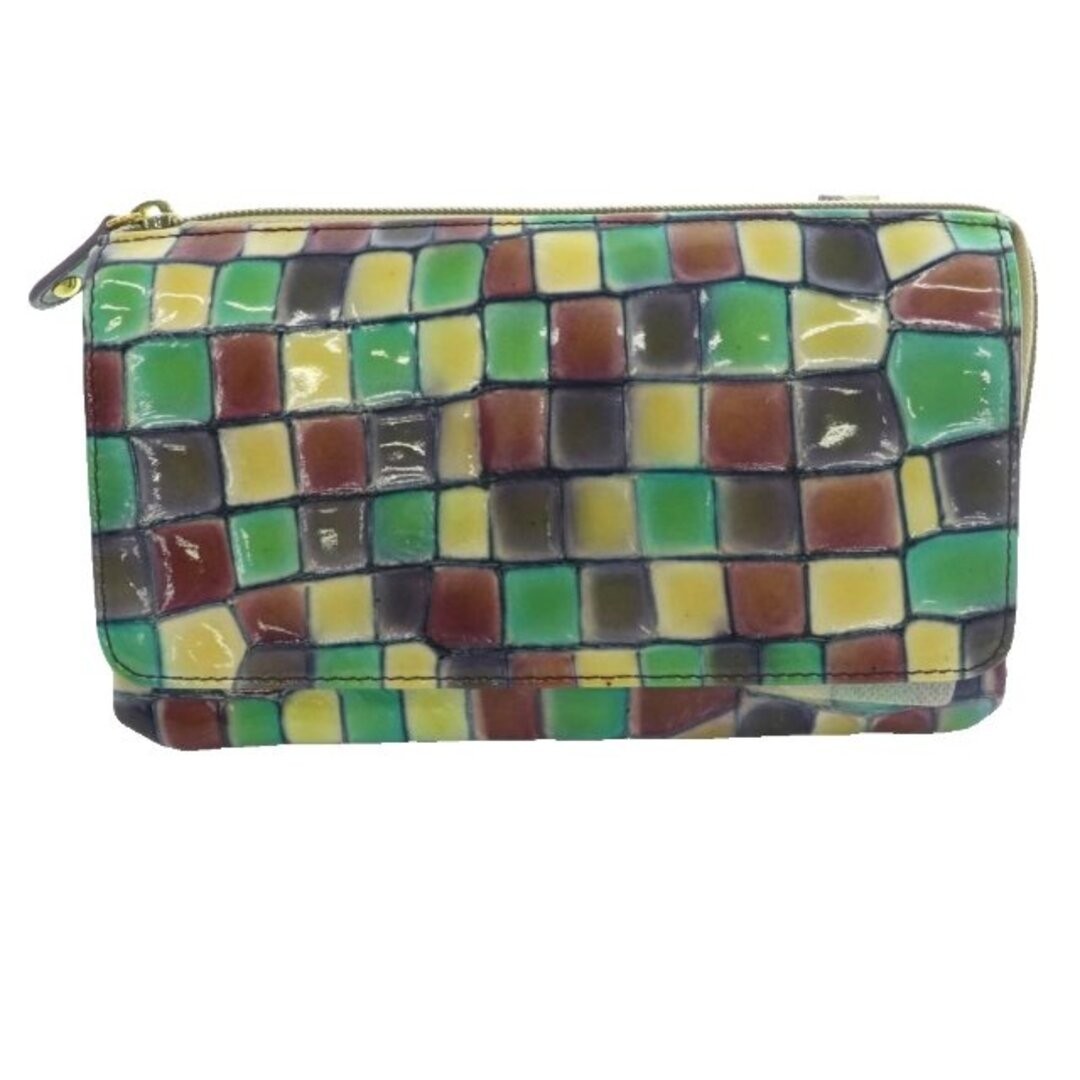 Moda Principe Modaprincipe Shoulder Bag Wallet Long Enamel Total Pattern Used 1c