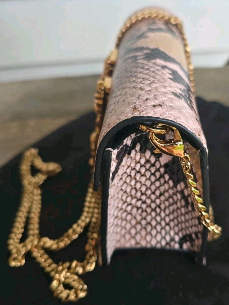Versace Virtus Calf Leather Python Print Mini Crossbody Shoulder Bag $1350 COA