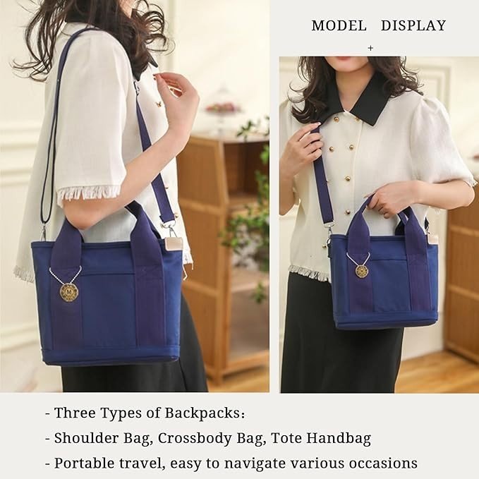Women’s Small Canvas Tote Bag Stylish Satchel Mini Shoulder Crossbody Bags
