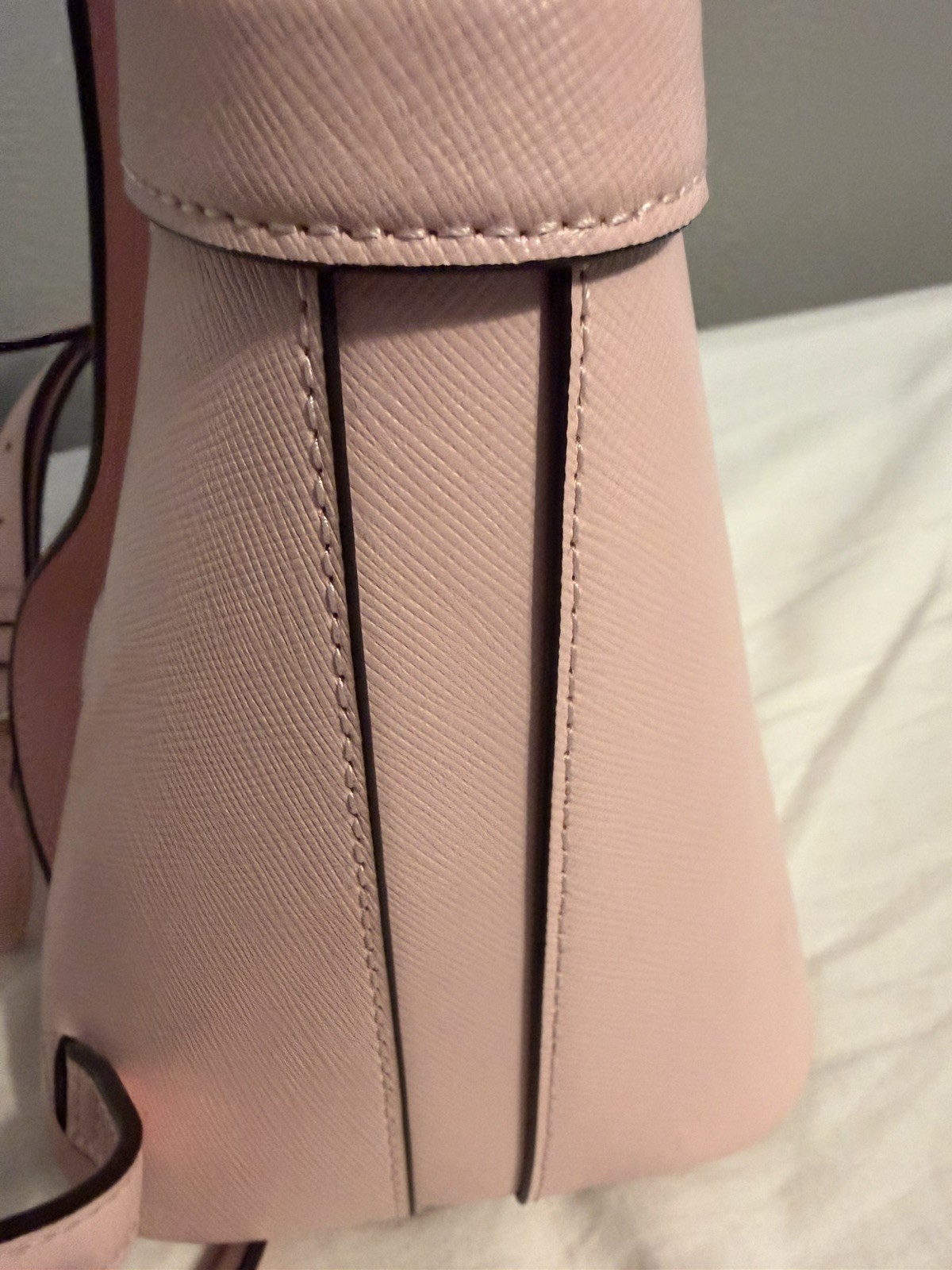 Kate Spade Beautiful Staci Saffiano Leather Dome Backpack Chalk Pink 12x11x4 “