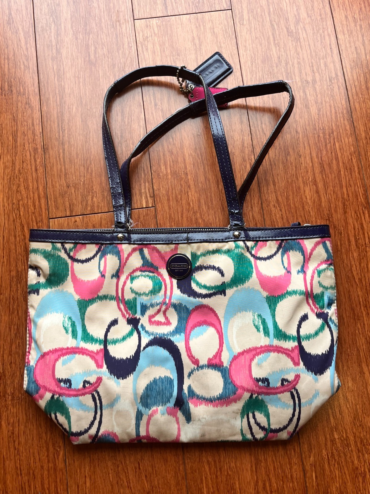 Coach Signature Ikat Print Bag F24450 Multicolor – used in good condition