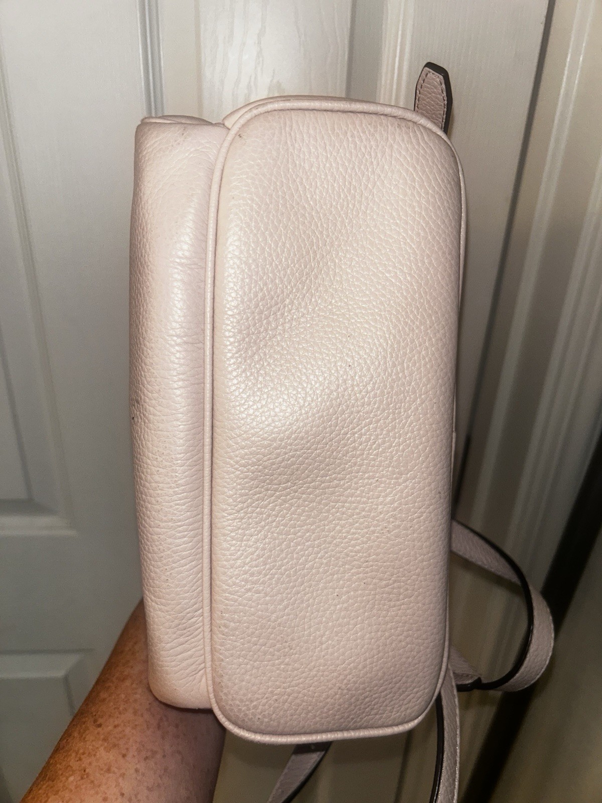 Michael Kors Pink Pebbled Small Backpack Gold Hardware Zip Pockets Strap