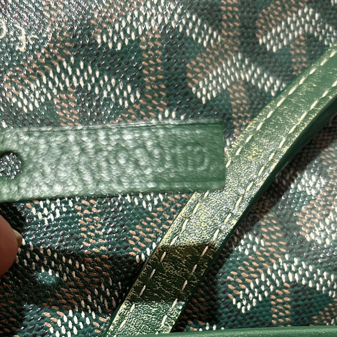Goyard Saint Louis PM Tote Bag Green Used w/Pouch