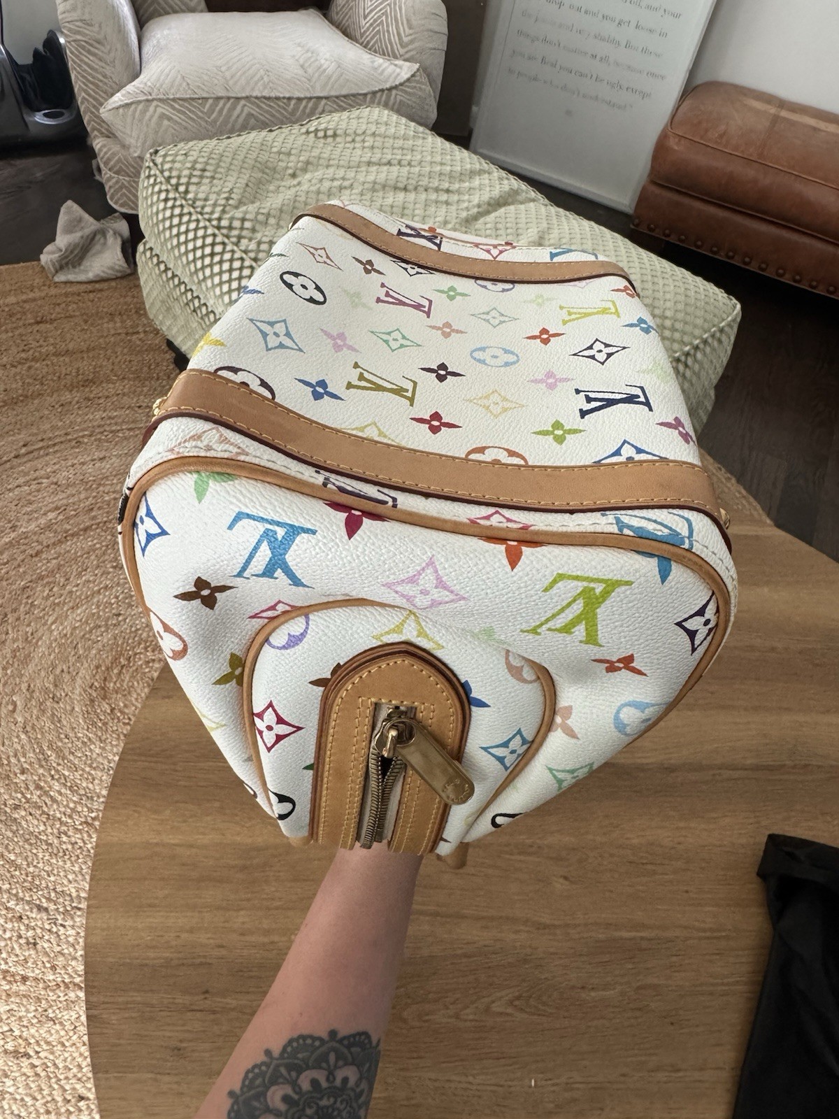 Louis Vuitton Monogram Multicolore White Priscilla Handbag