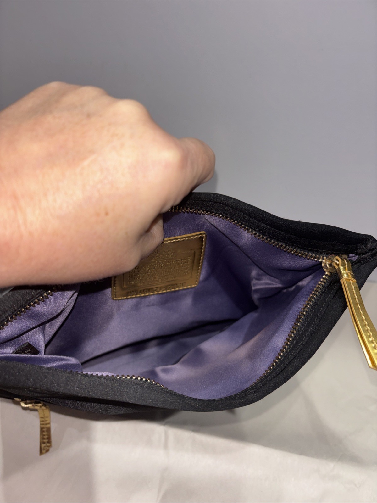 Coach Amanda Satin Fold-Over Flap Clutch Shoulder Bag Handbag Purse 12926. NWT