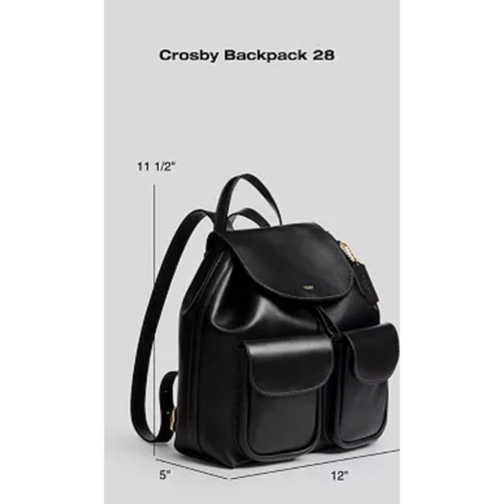 Coach Crosby Leather Backpack 28 Women’s Medium Black Excellent