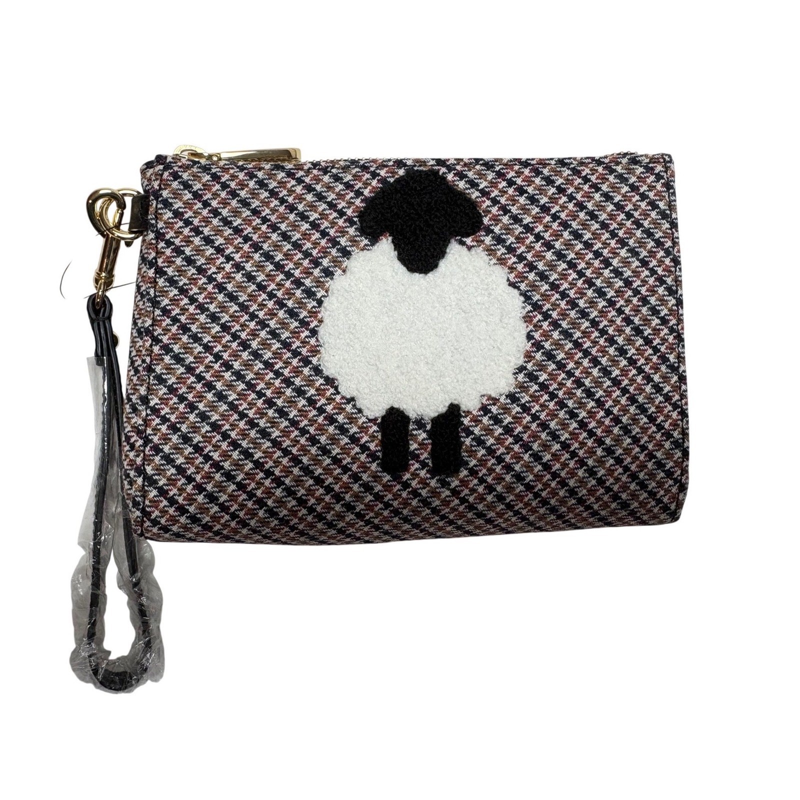 Talbots Tweed Sheep Wristlet Bag Wool Blend Preppy Cottagecore Purse