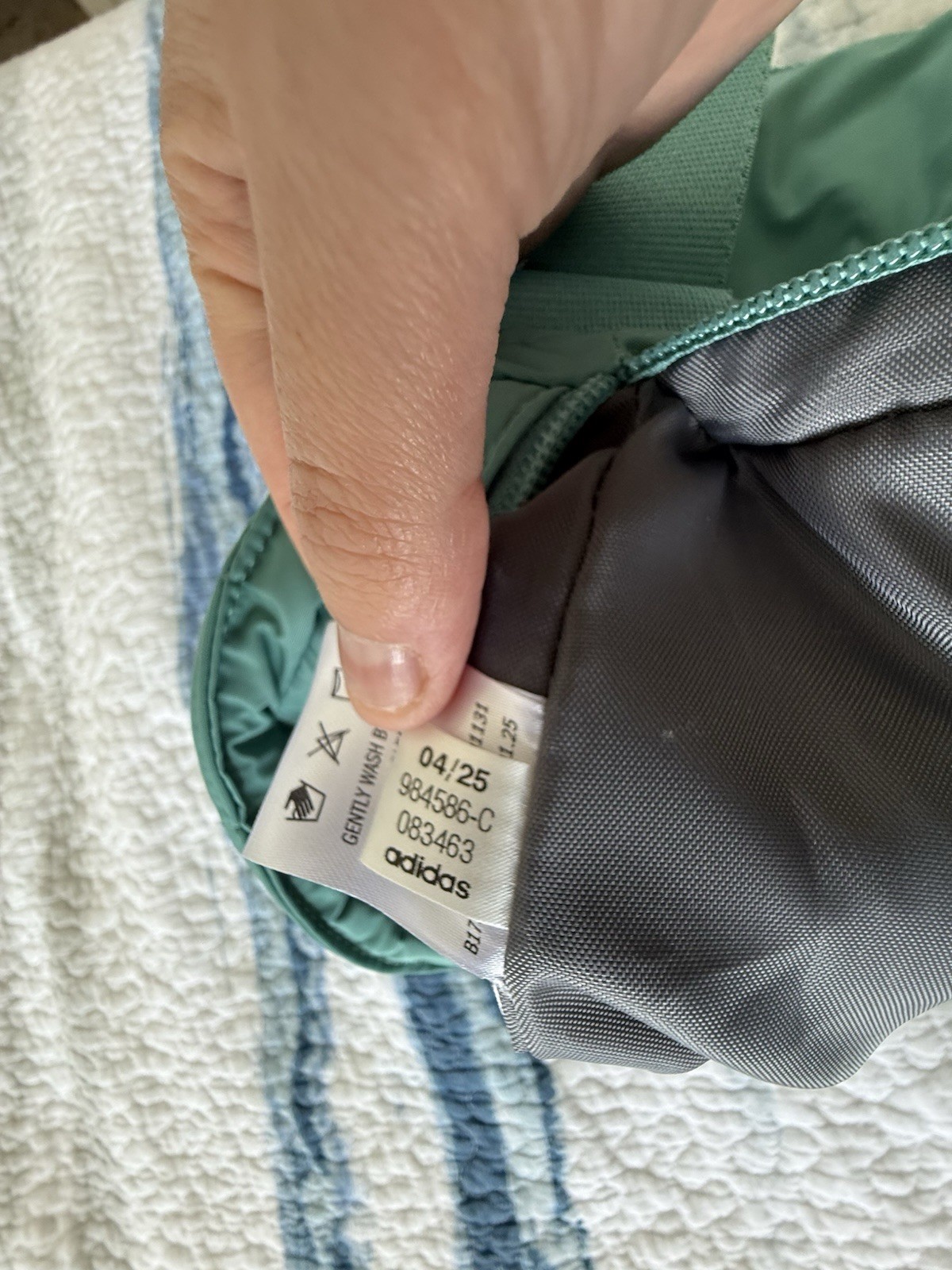 ADIDAS Quilted Puffy Crossbody/Shoulder Bag Powder Teal Athletic Sporty