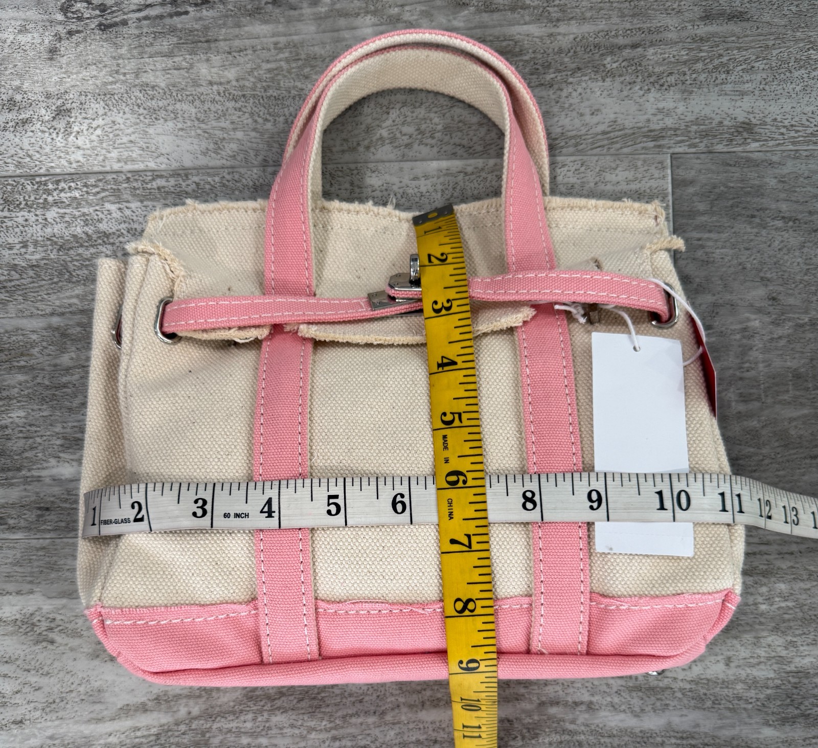 NEW Sunwin Madaket Classic Canvas Tote Marine Pink Trim