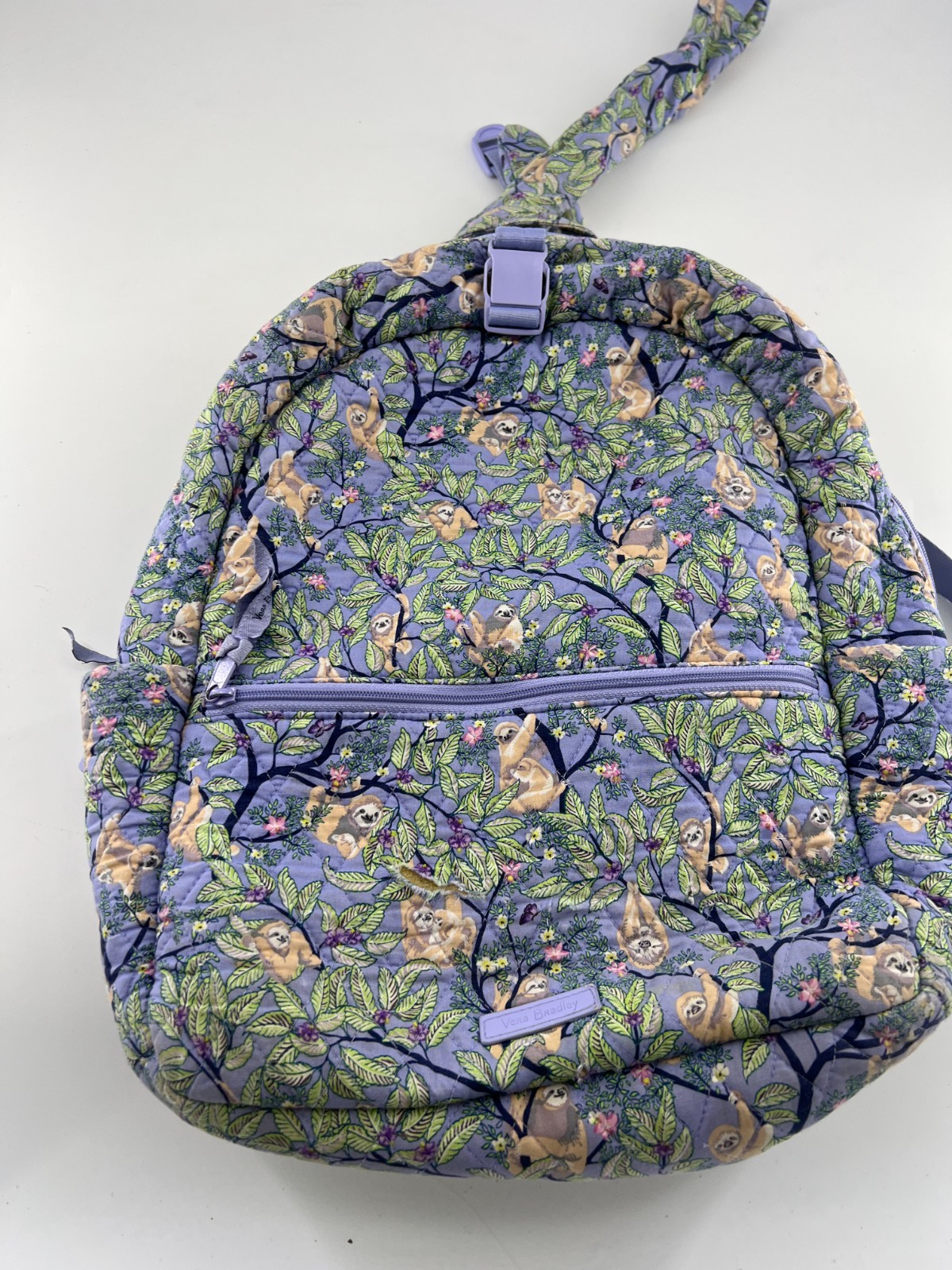 Vera Bradley Backpack “Hanging Around Sloths” Purple Medium School College Bag