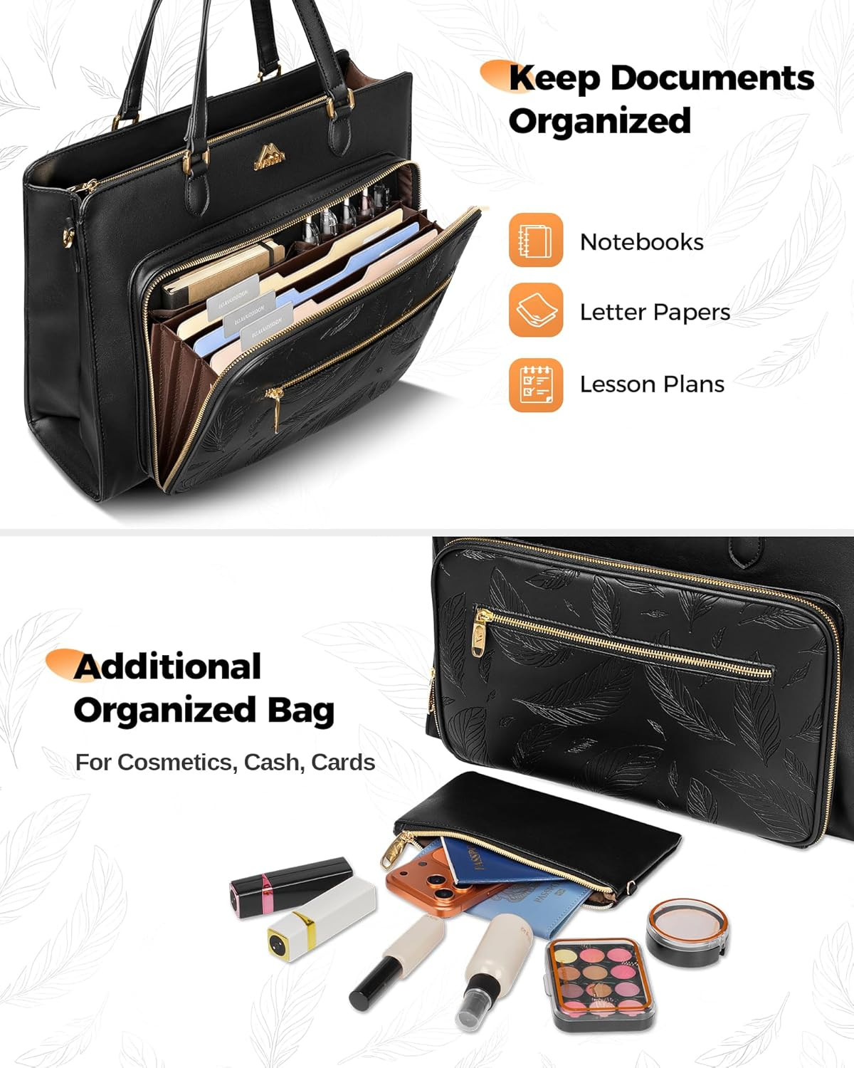 Convertible Briefcase Backpack 3 in 1 Tote Bag for 15.6″ Laptop