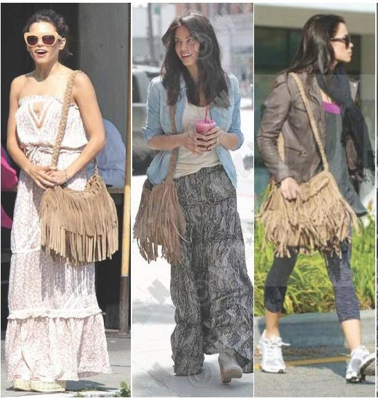 JJ Winters Vanessa CAMEL TAUPE SUEDE Fringe Crossbody BOHO WESTERN Texans Bag