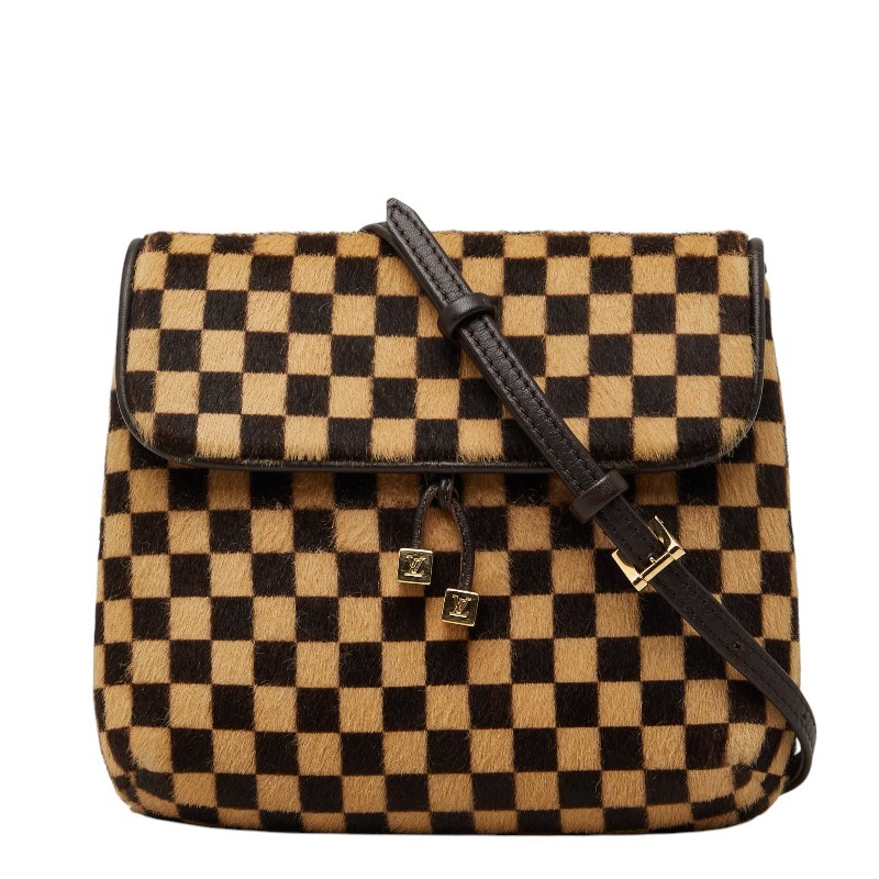 Louis Vuitton Gazelle Shoulder Bag Damier Sauvage Brown Beige Harako Box M92130